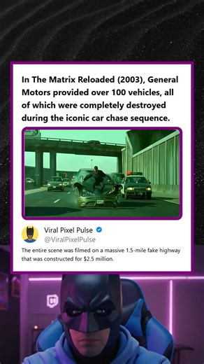 The Matrix Reloaded 2003 General Motors Provided 100 Vehicles Wrecked on a 25M Fake Highway