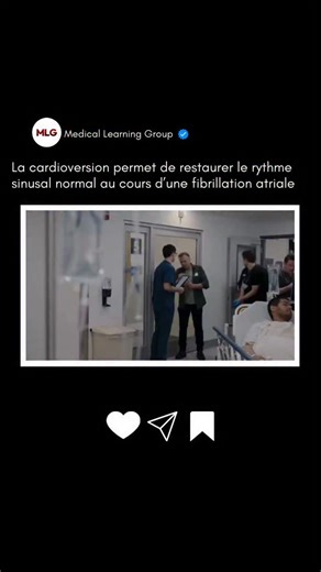 Medical Learning Group on Instagram: "La fibrillation atriale (FA) est le trouble du rythme le plus fréquent en pratique clinique Elle expose à un risque majeur : l’AVC par formation de thrombus intra-auriculaire. La cardioversion permet de : - Restaurer un rythme sinusal normal - Contrôler l'instabilité hémodynamique - Réduire les complications Elle peut être : - Electrique (choc synchronisé) - Lédicamenteuse (antiarythmiques) Avec la cardioversion, il faut toujours : - Evaluation du risque thr