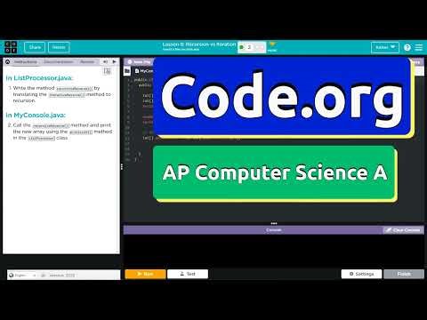 Code.org Lesson 8.2A Recursion vs Iteration | Tutorial with Answers | CSA Unit 7