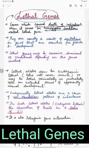🔥Lethal Genes Kise kahte hai???🤔