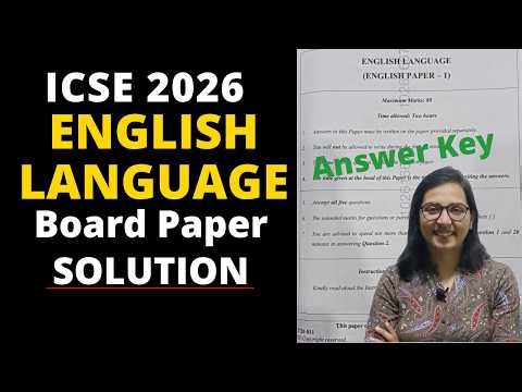 ICSE Class 10 English Language Board Exam Answer Key 2026