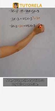 Solve for X: Unravel -3x+8-11=40x+5x+9 #Math #LinearEquations(oneVariable)