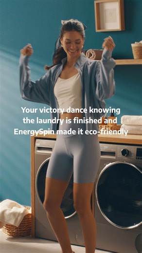 Energy saving spin done, and so is your laundry! See more: https://bit.ly/45aPLkl #Beko #ABekoStateOfMind #BekoMU #EnergySpin #LaundryGoals #Technology #Laundry #EnergySaving #LaundryCare #VictoryDance | Beko