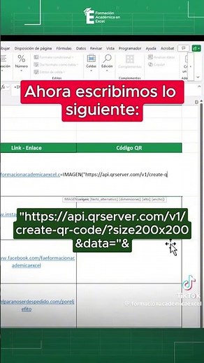 cómo crear códigos QR en Excel #excel