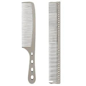 Hair Styling Comb,2PCS Metal Combs For Hair Women,Space Aluminum Stainless Steel Anti-static Sparse Haircut Comb Beauty Tool (Silvery)