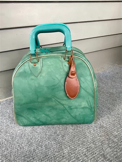 Vintage Bowling Ball Bag - Marbled Green - Etsy