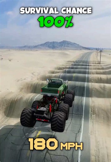 GIANT monster truck VS potholes 🤯🤯 #beamng #beamngdrive #gaming #fyp | beam ng drive