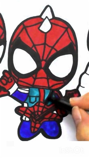 How to draw Spider-man cute #spidermanpunk #spiderman #drawings #howtodraw #short #art #coloring