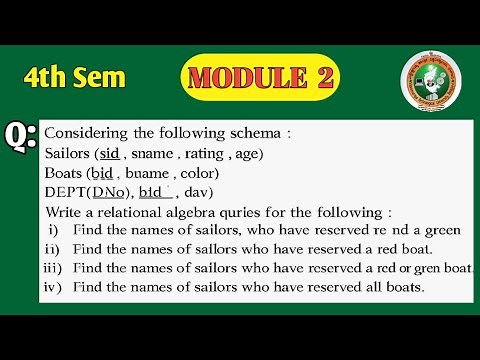 Relational Algebra Queries on Sailors Database | Solved Problems | DBMS Module 2 | BCS403 | VTU