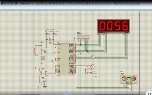 51单片机超声波测距-SRF04模块-液晶显示-报警-proteus仿真