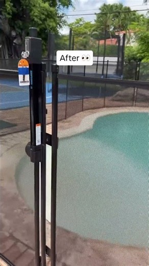 See the difference a pool fence upgrade can make 👀 #watersafety #childsafety #poolsafety