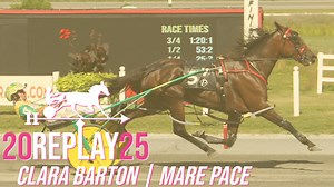 In the $100,000 Clara Barton Distaff Pace, Sylvia Hanover waited over a half mile to make her move, but when Tim Tetrick said “go”, she paced her way into the record books by setting a new world record for a pacing mare over a five-eighths mile track after winning the Clara Barton for the second consecutive year. The time of 1:47.2 was a new world record for a pacing mare on a five-eighths mile track. The previous record was 1:48 set by Somewherovrarainbow (2014) and Shartin N (2019). | Hambleto