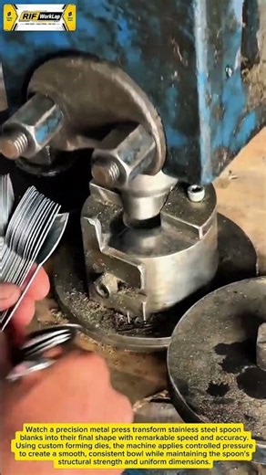 How Stainless Steel Spoons Are Precision Formed | Amazing Metal Press Manufacturing Process
