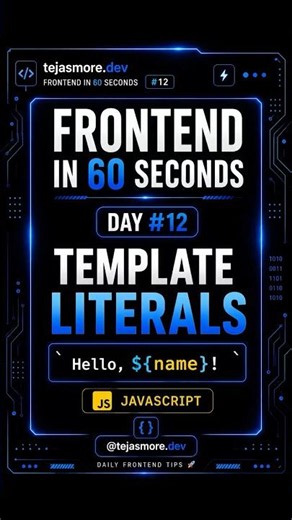 Template Literals Explained in 20 Seconds ⚡ | Frontend in 60 Seconds #12