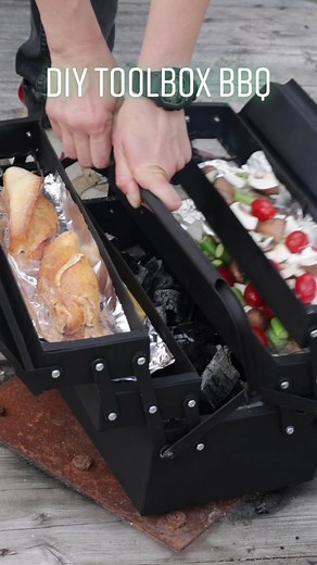 Why not turn a Toolbox into a BBQ Grill?! 🔥#bbq #grill #toolbox