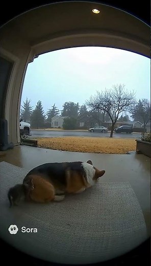 Kitten Finds Warmth With Corgi