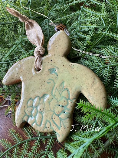 Sea Turtle Handmade Ceramic Ornament, Pottery - Etsy