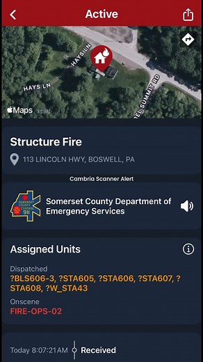 4.3K views | Structure Fire Lincoln Highway Boswell | Cambria Scanner Alert | Facebook
