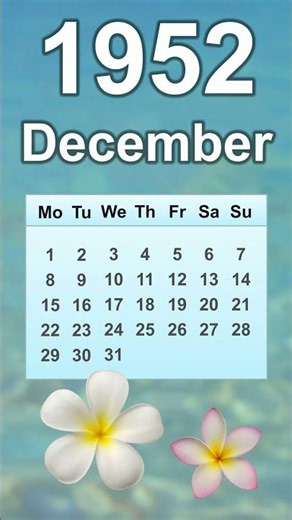 December 1952 Calendar