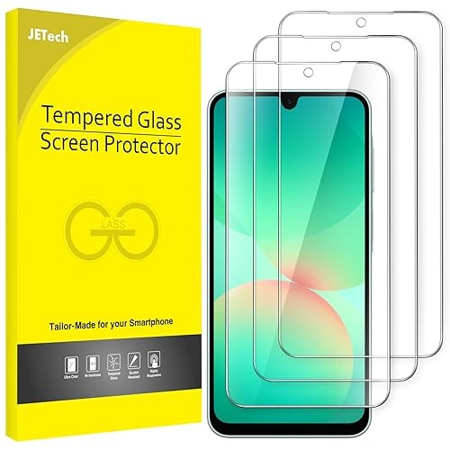 JETech Screen Protector for Samsung Galaxy A26 5G, 9H Tempered Glass Film, Anti-Scratch, HD Clear, 3-Pack