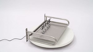 Wall Mounted Microwave Oven Rack,Stainless Steel Kitchen Shelf with 6 Hook for Kitchen,Restaurant,Silver