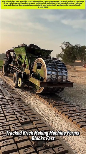 Tracked Brick Making Machine Forms Blocks Fast