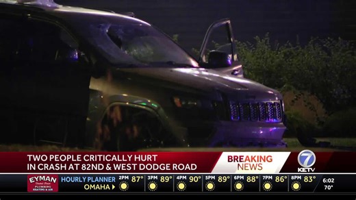 Watch: Video shows car's front window smashed after crash that critically injured 2 people