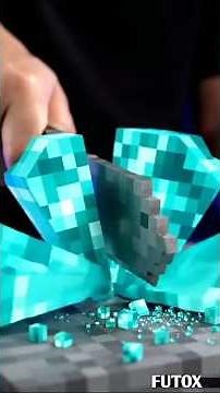 Minecraft Diamond ASMR — Full Clean Cut With Pixel Cracks 💎🔪 #shorts