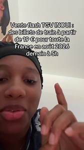 Lieu : Réservation en ligne sur le site et l'application SNCF Connect Date(s) et horaires : ouverture de l'offre à partir du mardi 16 juin 2026 à 5h Prix : billets à partir de 19 € en seconde classe Tarifs variables selon les trajets et les disponibilités Nombre de places limité selon les destinations et les dates de voyage Sans réservation préalable : achat directement lors de l'ouverture de la vente #fyp #viral #bonplan