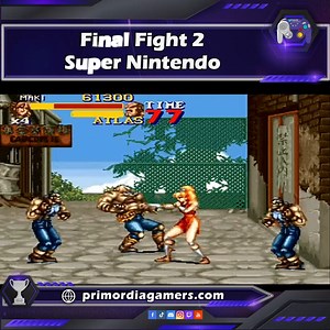 A diferencia de la versión SNES del primer juego, Final Fight 2 admite el juego simultáneo de dos jugadores y tiene un total de tres personajes jugables. El único personaje jugable del primer juego en regresar es Mike Haggar. Se introdujeron dos nuevos personajes para seleccionar: Carlos Miyamoto y Maki Genryusai. 🤔🫣 - Atte: #Jareelith . #VideoJuegos #primordiagamers #Gaming #games #videojuegosretro #retrogaming #FinalFight #Snes #Nintendo | Primordia Gamers NLA