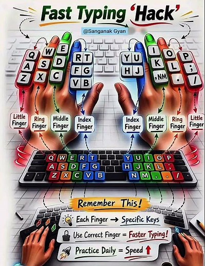Typing Speed 10x Kare! ⚡ Sahi Finger Positioning Guide.