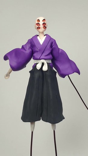 kokushibo(Upper Moon 1) - Handmade Clay Figurr #polymerclay #claysurgeon #clay #clayart #actionfigures #toy #demonslayer #kimetsunoyaiba #kimetsu_no_yaiba #muzan #kokushibou #uppermoon