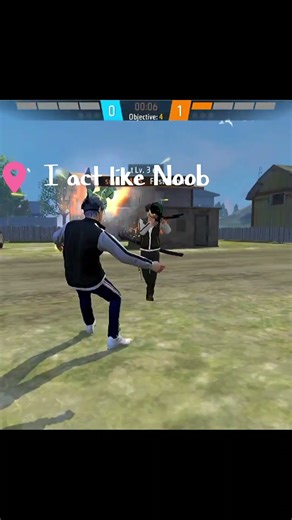 Random player think I'm noob , Lone wolf 🐺 match to coustom Noob Prank 😁 #noobprank #freefire