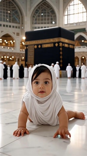 Subhan Allah 😍 Masoom Bachhi Kaaba ke paas khelti hui ❤️