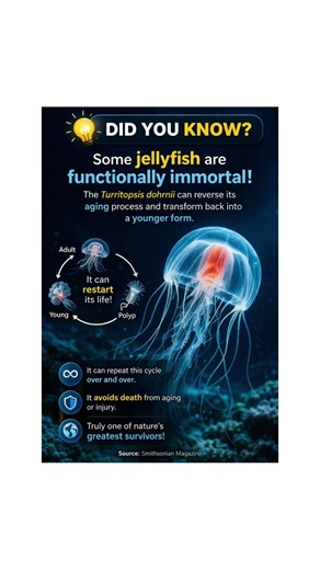 Nature’s reset button 🔄🌊#factsyoudontknow #jellyfish #shorts #fish