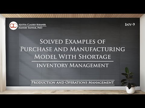 Inv-9 | Example of Purchase Model and Manufacturing Model without Shortage in Inventory Management