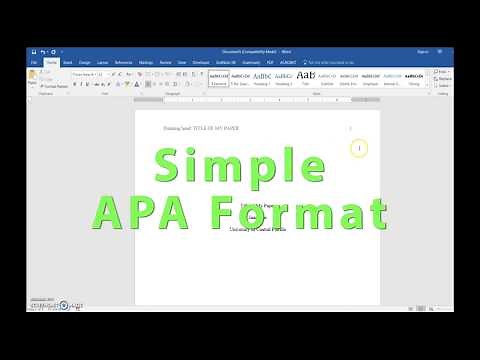APA Header, Title Page and References setup in Word 2016