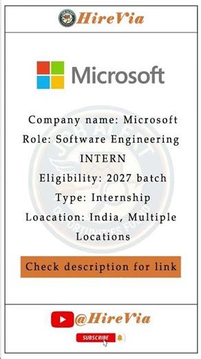 Microsoft Hiring Software Engineer 🚀 | Freshers Eligible | Apply Now! #hirevia #itjobs