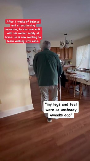 1.9K views · 47 reactions | A hard earned independence with walking with walker at home. Exercising consistently will help optimize physical strength and performance. #physicaltherapy #senior #seniorcare #walking #elderly #balance #strength #reels #share #everyone | Doc H. | Facebook