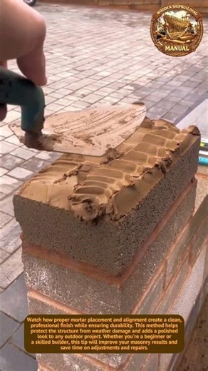 Perfect Brick Pillar Cap Installation | Clean Finish Trick 🧱