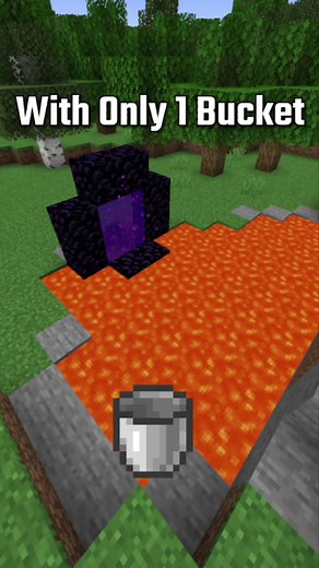 How to Make Nether Portal with One Bucket | Minecraft Shorts Tutorial