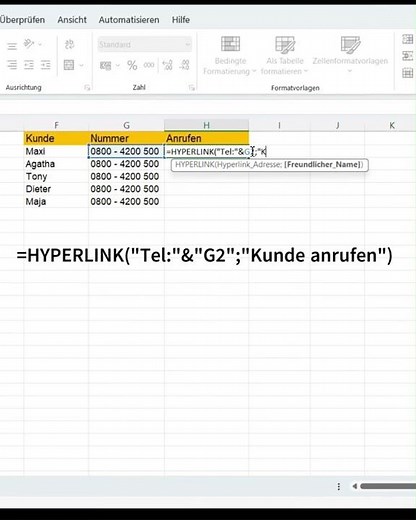 Mit Excel eine Telefonnummer schnell und einfach anrufen