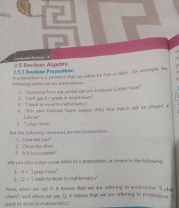 Computer Science-92.5 Boolean Algebra2.5.1 Boolean Propositio... | Filo