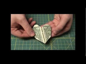 Heart Dollar Bill Origami - Easy Origami Tutorial - Paper Folding Valentine Hearts
