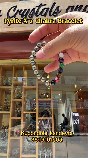 Pyrite X 7 chakra☸️✨ Both crystals are well known for their individual benefits and now we have combined both the bracelets for best of your benefits✨☸️ #pyrite #7chakras #energy #manifestation #crystalhealing