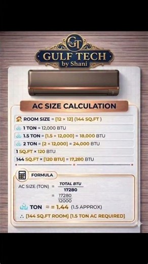 How to Calculate AC Size for Your Room? ❄️ BTU Formula Explained — AC Size Calculation" #ac #hvac