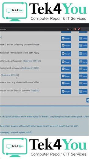 pfSnese: Apply System Patches