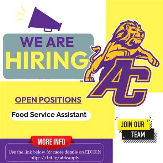 📣 We’re Hiring! ABLE Charter Schools is looking for a Food Service Assistant to join our amazing team! If you love working in a school environment and supporting our students, this could be the perfect fit. 👉 Apply today on EDJOIN: https://bit.ly/ableapply | ABLE Charter Schools