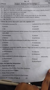 Std: 9 ^ { \text {th } }2 HoursSubject: Science and Technolog... | Filo