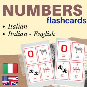 NUMBERS ITALIAN FLASH CARDS | Italian flashcards numbers | Italian Number